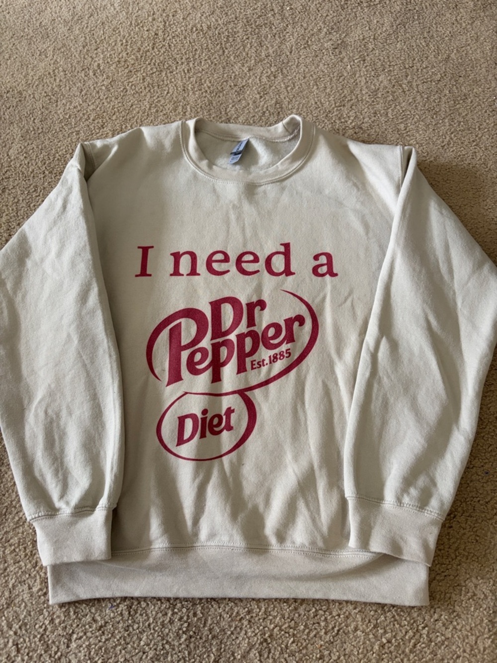 Cream Logo Sweatshirt - I Need a Diet
